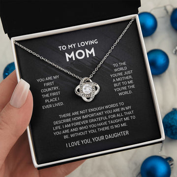 litzzy Litzzy Love Knot Necklace To my Mom, You're The World Mothers Day Jewelry, Necklace gifts set from Son, Daughter Jewelry   