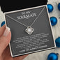 litzzy To My Soulmate - The Day I Met You, I Found My Missing Piece - Love Knot - Necklace Gift For Her, Wife, Girlfriend, Anniversary, Wedding, Valentine, Birthday with Message Card Jewelry Standard Box  