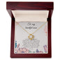 litzzy Love Knot Necklace To Mom From Daughter Message Card Necklace, Mom Birthday Jewelry To Mom From Daughter Gifts, Mother's Day Gifts From Daughter Jewelry 18K Yellow Gold Finish Luxury Box 
