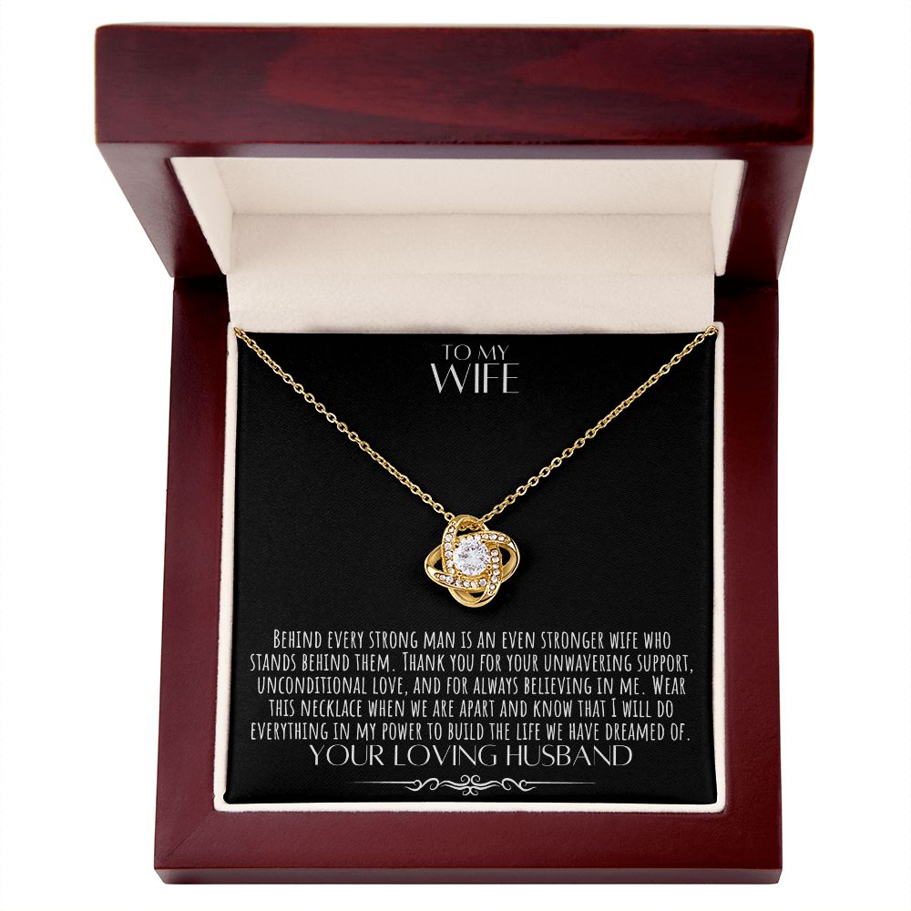 litzzy To My Wife Necklace - Anniversary Gift For Wife - Wife Birthday Gift - Gift For Wife - Wife Necklace - Mothers Day Gift For Wife Jewelry 18K Yellow Gold Finish Luxury Box 