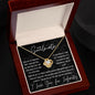 litzzy To My Soulmate - Love Puzzle Soulmate Message Card - Soulmate Gift, Soulmate Jewelry Gift For Wife, Girlfriend - Litzzy Love Knot Necklace Jewelry 18k Yellow Gold Finish Mahogany Luxury Box 