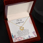 litzzy Love Knot Necklace To Mom From Daughter Message Card Necklace, Mom Birthday Jewelry To Mom From Daughter Gifts, Mother's Day Gifts From Daughter Jewelry   