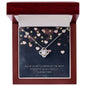 litzzy Litzzy Love Knot Necklace To my Mom, All of Us are guarded by the most powerful of all Angels Mothers day Jewelry, Gifts set Jewelry 14K White Gold Finish Luxury Box w/LED Light 