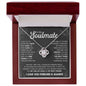 litzzy To My Soulmate Necklace - Knot Love Necklace - Valentine Gift For Wife, Girlfriend, Soulmate Jewelry 14K White Gold Finish Luxury Box 