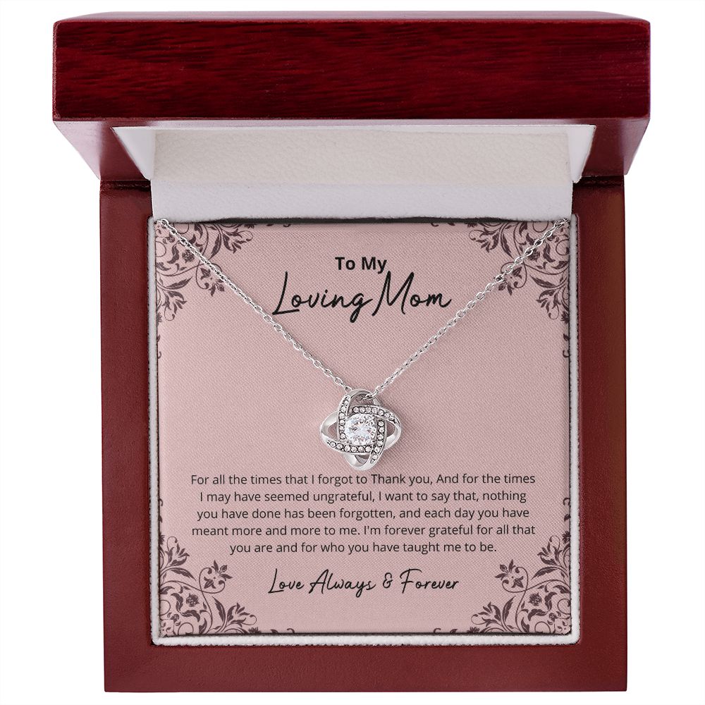 litzzy Mom - I Am Forever Grateful - Love Knot Necklace - Litzzy Mother's Day Gifts Necklace Jewelry   