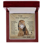 litzzy To My Step Daughter - This Old Lion Will Always Have Your Back - Love Knot Necklace jewelry 14K White Gold Finish Luxury Box 