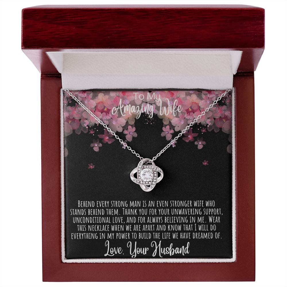 litzzy Heart To My Wife Necklace - Anniversary Gift For Wife Birthday Gift - Gifts For Her - Wife Jewelry - Wife Sentimental Gift - Wife Poem Card Jewelry 14K White Gold Finish Luxury Box 