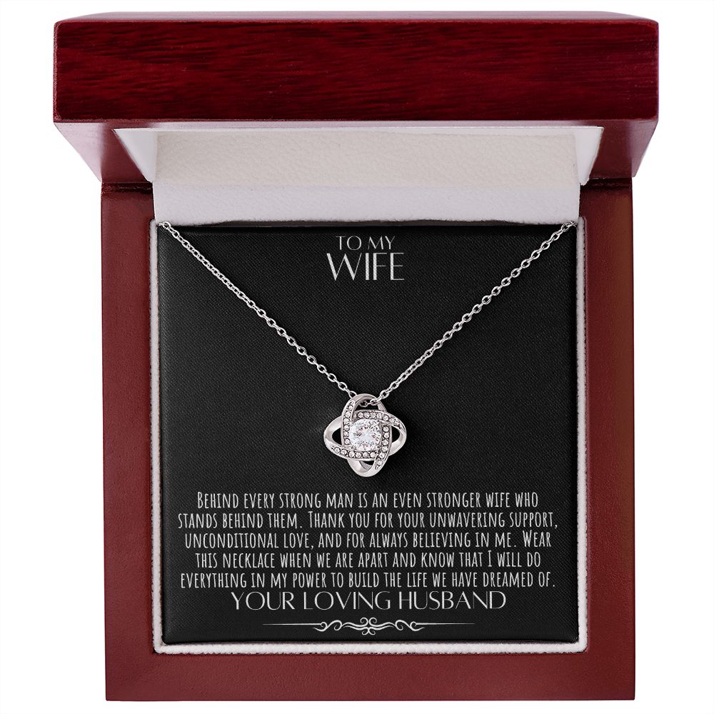 litzzy To My Wife Necklace - Anniversary Gift For Wife - Wife Birthday Gift - Gift For Wife - Wife Necklace - Mothers Day Gift For Wife Jewelry 14K White Gold Finish Luxury Box 