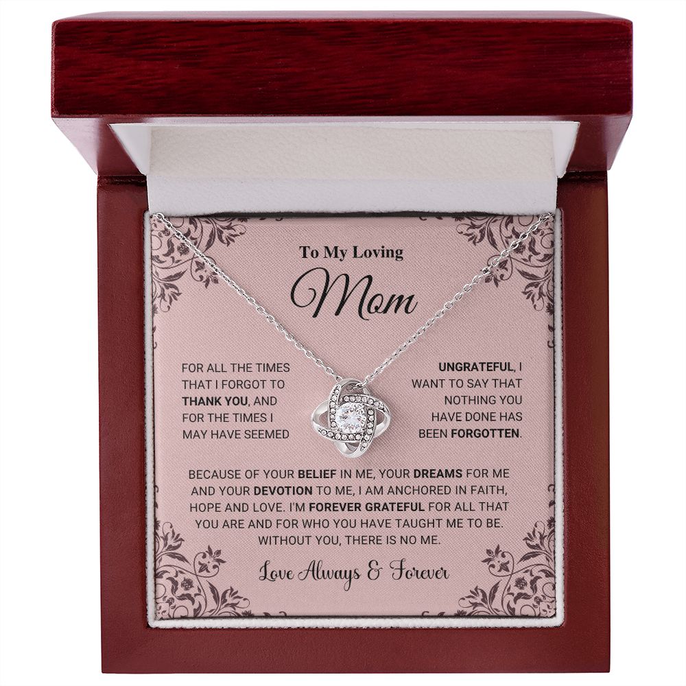 litzzy Mom - I Am Forever Grateful - Love Knot Necklace - Litzzy Mother's Day Gifts Necklace Jewelry   