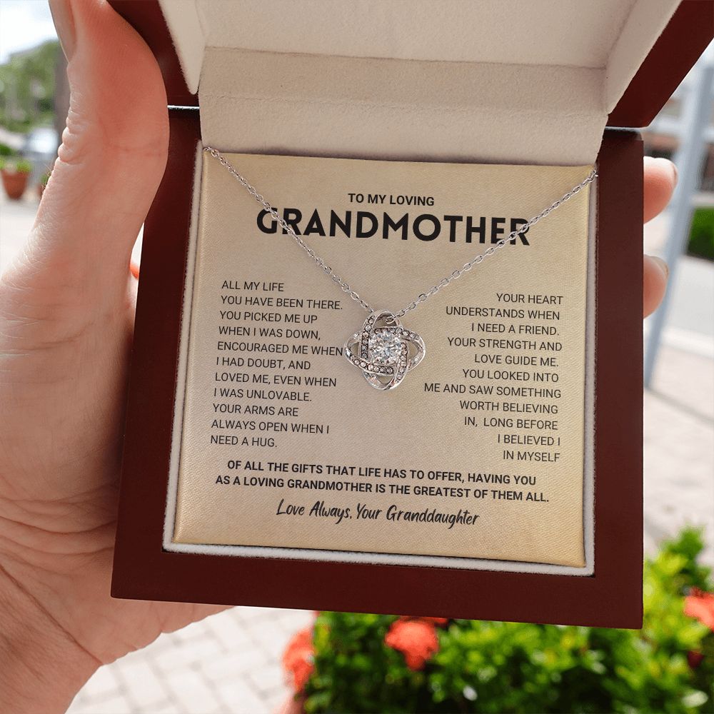 litzzy Grandmother Gift from Granddaughter - Love Knot Necklace Jewelry   