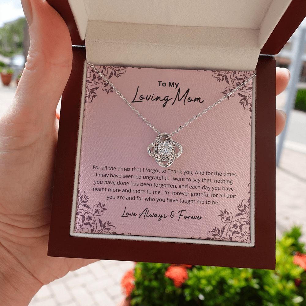 litzzy Mom - I Am Forever Grateful - Love Knot Necklace - Litzzy Mother's Day Gifts Necklace Jewelry Luxury Box  