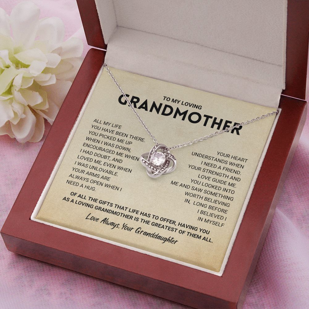 litzzy Grandmother Gift from Granddaughter - Love Knot Necklace Jewelry   