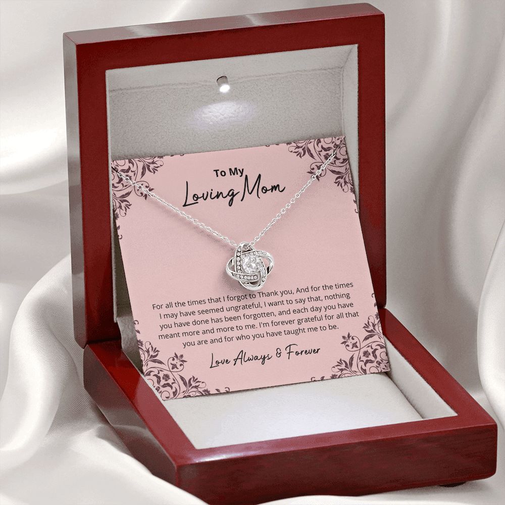 litzzy Mom - I Am Forever Grateful - Love Knot Necklace - Litzzy Mother's Day Gifts Necklace Jewelry   