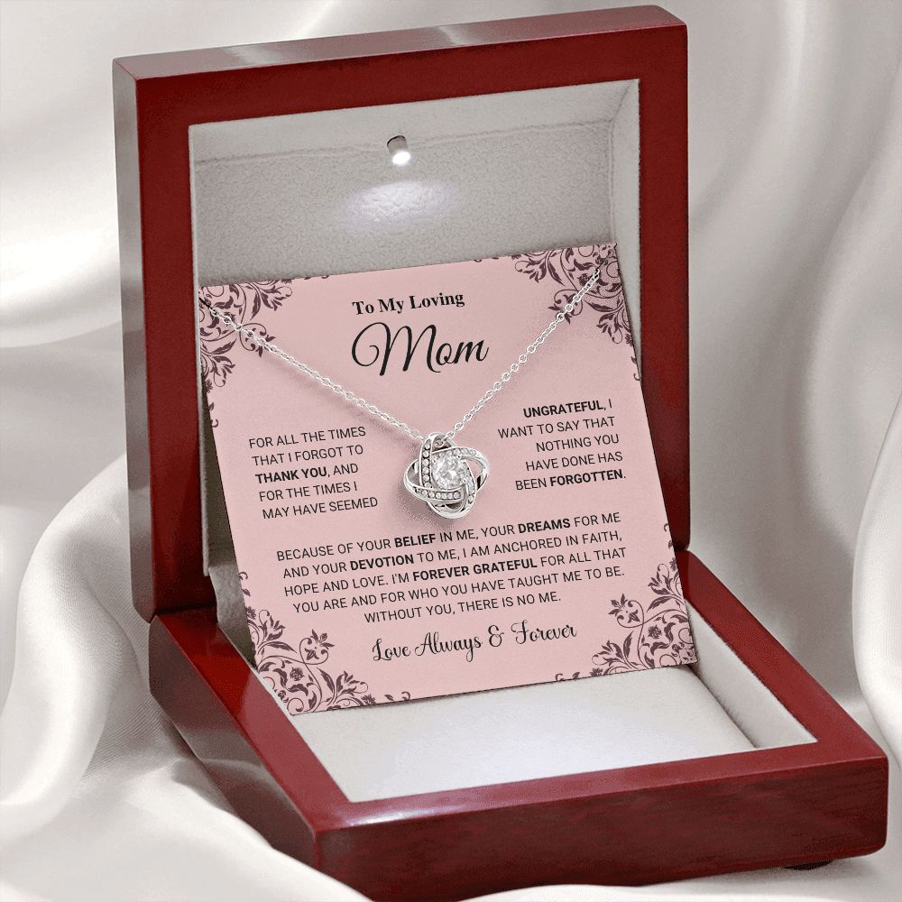 litzzy Mom - I Am Forever Grateful - Love Knot Necklace - Litzzy Mother's Day Gifts Necklace Jewelry   