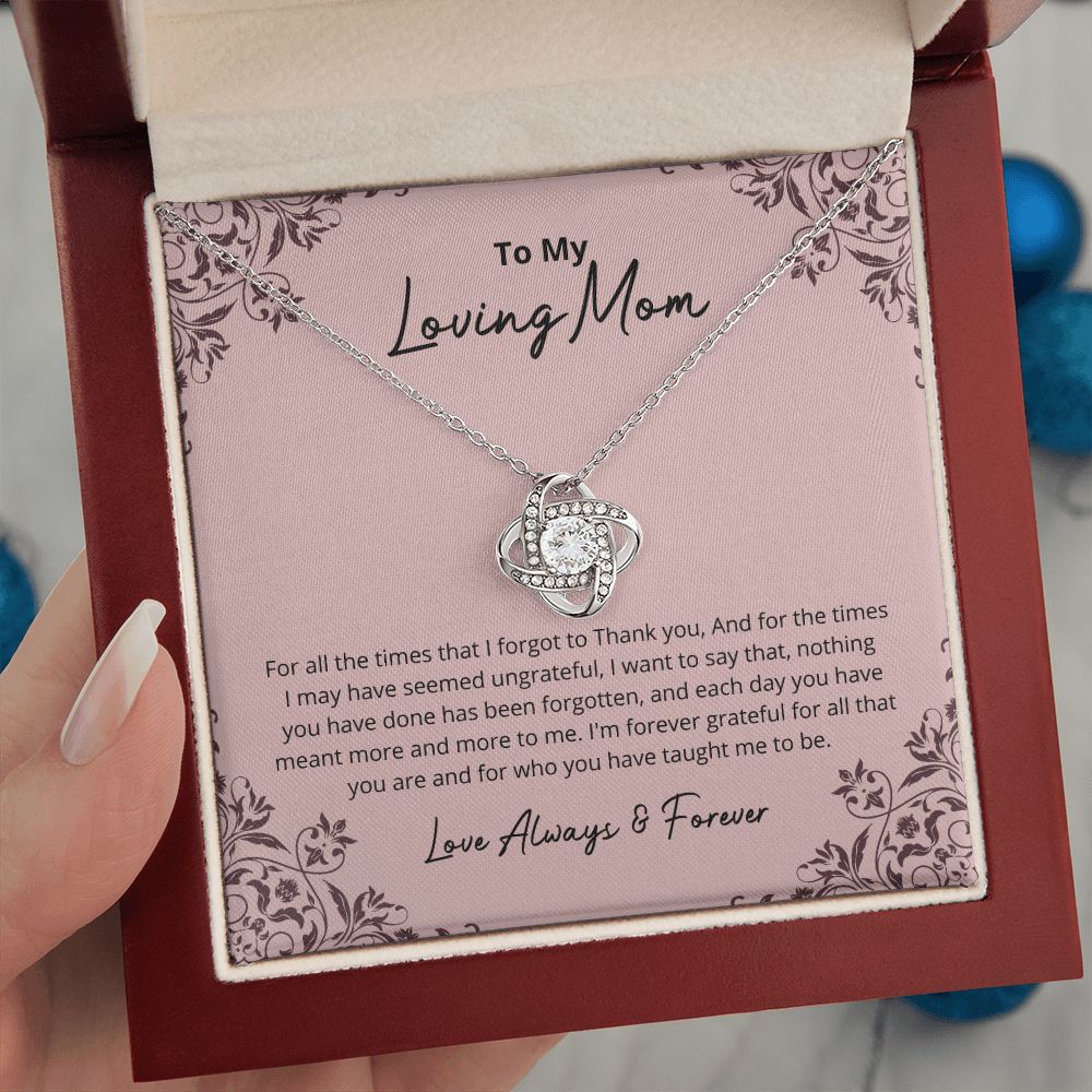 litzzy Mom - I Am Forever Grateful - Love Knot Necklace - Litzzy Mother's Day Gifts Necklace Jewelry   