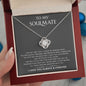 litzzy To My Soulmate - The Day I Met You, I Found My Missing Piece - Love Knot - Necklace Gift For Her, Wife, Girlfriend, Anniversary, Wedding, Valentine, Birthday with Message Card Jewelry Luxury Box  