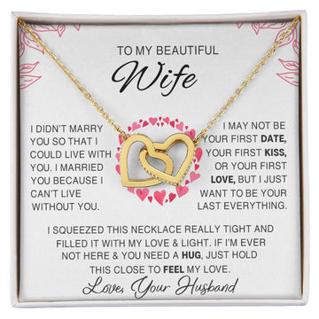 litzzy To My Beautiful Wife - Valentine's Day Gift - Interlocking Hearts Necklace SO Jewelry   