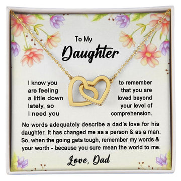 litzzy You Sure Mean The World To Me, Litzzy To My Daughter Jewelry 18K Yellow Gold Finish Standard Box 