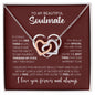litzzy My Beautiful Soulmate | Love & Light - Interlocking Hearts Necklace - Valentine's Day Gift Necklace SO Jewelry Polished Stainless Steel & Rose Gold Finish Standard Box 