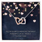 litzzy Litzzy Interlocking Hearts Necklace To my Mom, All of Us are guarded by the most powerful of all Angels Mothers day Jewelry, Gifts set Jewelry Polished Stainless Steel & Rose Gold Finish Standard Box 