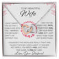 litzzy To My Beautiful Wife - Valentine's Day Gift - Interlocking Hearts Necklace SO Jewelry Polished Stainless Steel & Rose Gold Finish Standard Box 