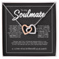 litzzy To My Soulmate - Litzzy Interlocking Heart Necklace Jewelry Polished Stainless Steel & Rose Gold Finish Standard Box 