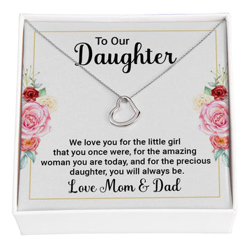 litzzy We Love you, Litzzy To My Daughter Jewelry 14K White Gold Finish Standard Box 