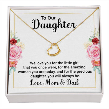 litzzy We Love you, Litzzy To My Daughter Jewelry 18k Yellow Gold Finish Standard Box 