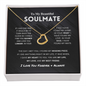 litzzy To My Beautiful Soulmate - Missing Piece - Delicate Heart Necklace - To My Soulmate - Gift For Soulmate Jewelry 18k Yellow Gold Finish Standard Box 