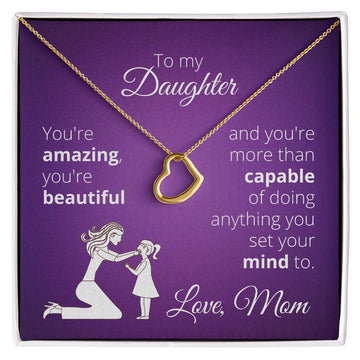litzzy You're Amazing, Litzzy To My Daughter Jewelry 18k Yellow Gold Finish Two Toned Box 