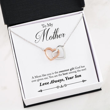 litzzy To My Mother - Interlocked Hearts - The Best Among The Rest Jewelry   