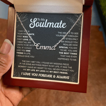 litzzy Litzzy Necklace To my soulmate, Valentine Gift For Wife, Girlfriend, Soulmate Jewelry Polished Stainless Steel Luxury Box 