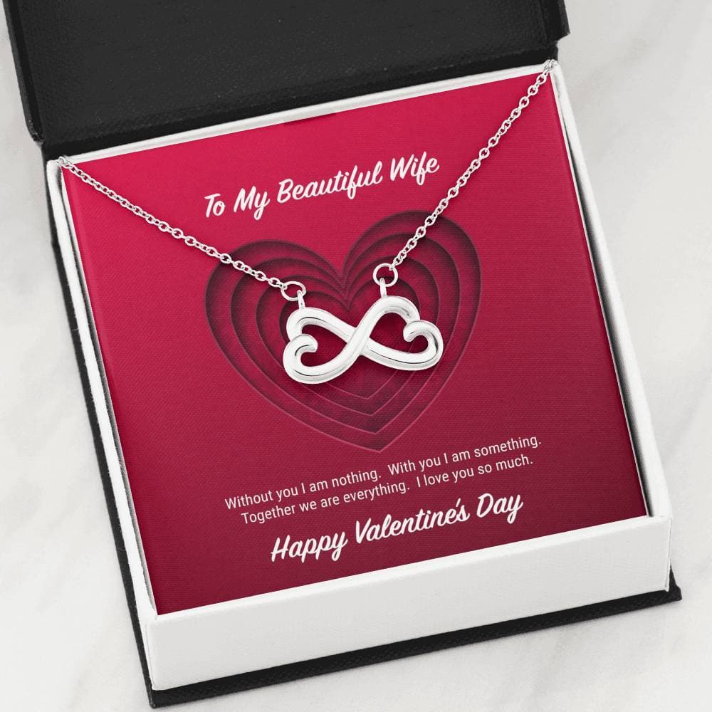 litzzy To My Beautiful Wife Valentine's Day Infinite Hearts Necklace - Gifts For Wife Necklace Valentines Day Custom Made Romantic Gift For My Best Wife Ever Jewelry   