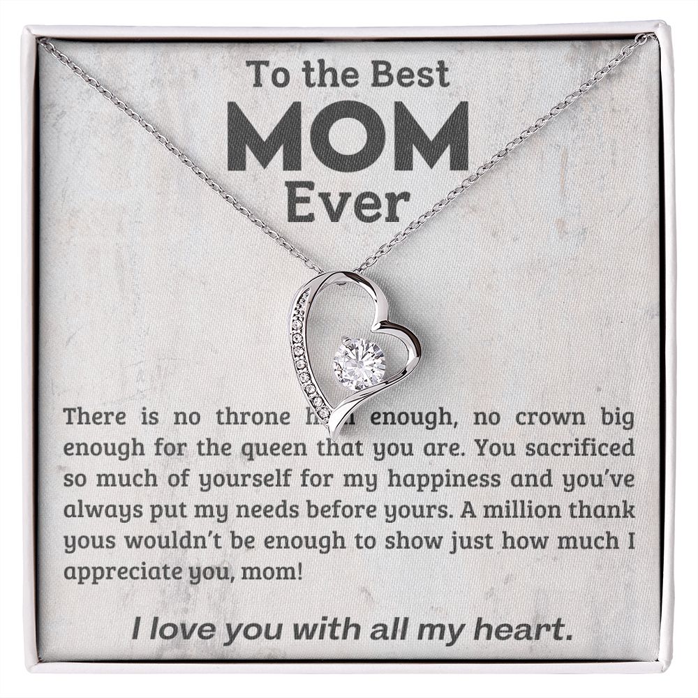 litzzy Mom - A Million Thank Yous - Forever Love Necklace - Litzzy Mother's Day Gifts Necklace Jewelry 14k White Gold Finish Standard Box 