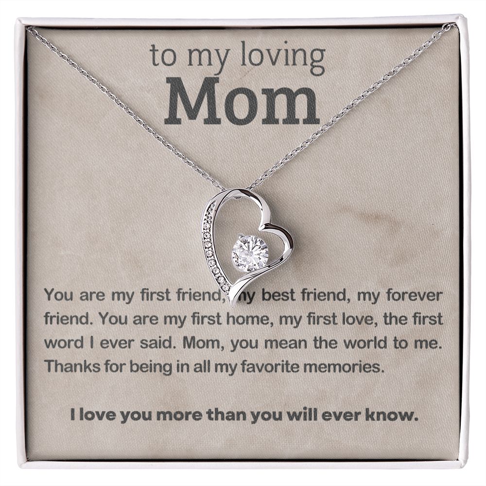 litzzy Mom - Favorite Memories - Forever Love Necklace - Litzzy Mother's Day Gifts Necklace Jewelry 14k White Gold Finish Standard Box 