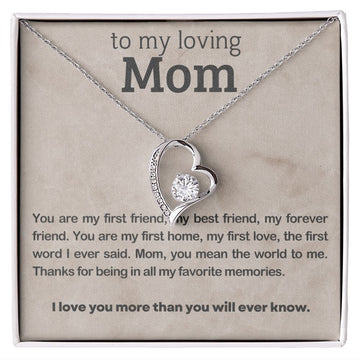 litzzy Mom - Favorite Memories - Forever Love Necklace - Litzzy Mother's Day Gifts Necklace Jewelry 14k White Gold Finish Standard Box 