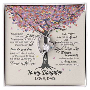 litzzy Dance In The Rain, Litzzy To My Daughter Forever Love Necklace Jewelry   
