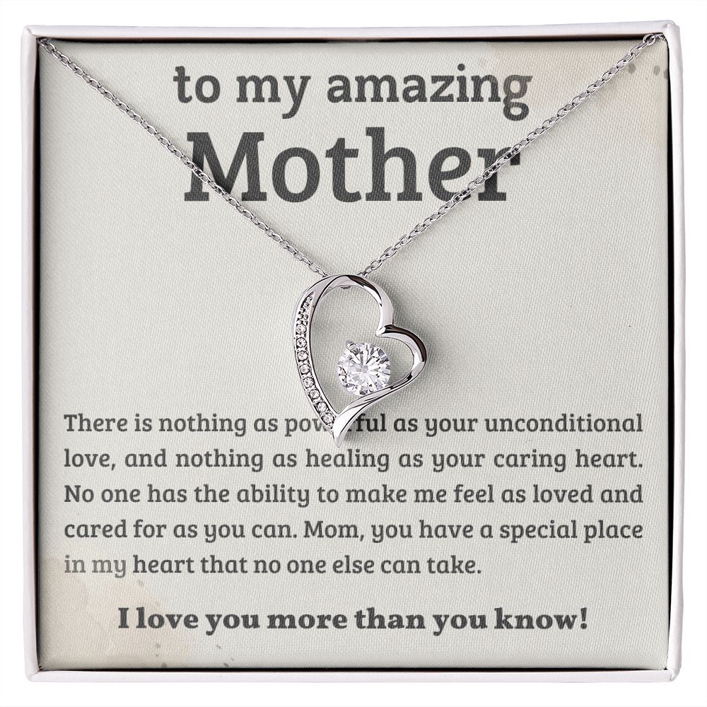 litzzy Mother - A Special Place - Forever Love Necklace - Litzzy Mother's Day Gifts Necklace Jewelry 14k White Gold Finish Standard Box 