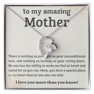 litzzy Mother - A Special Place - Forever Love Necklace - Litzzy Mother's Day Gifts Necklace Jewelry 14k White Gold Finish Standard Box 