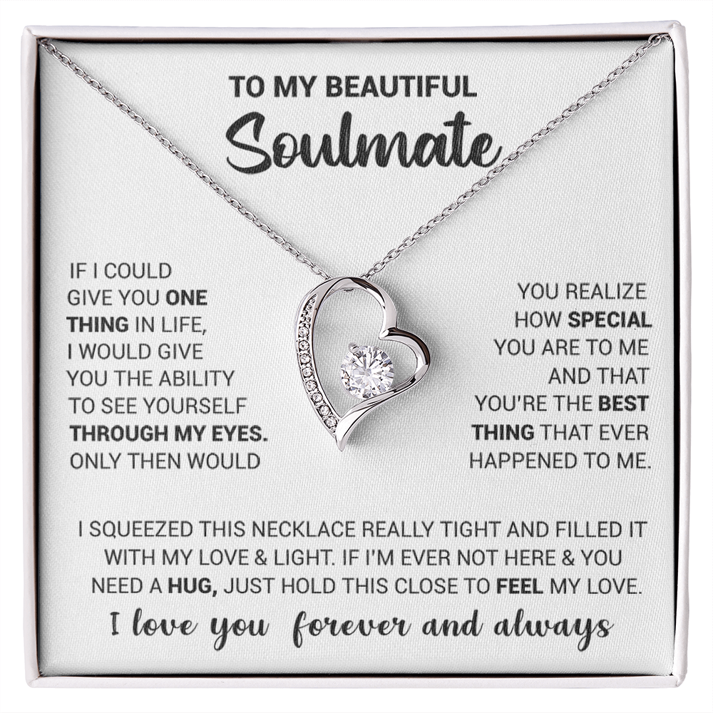 litzzy To My Beautiful Soulmate - If I Could Give You One Thing In Life - Forever Love Necklace - To My Soulmate, Gift For Soulmate Jewelry   