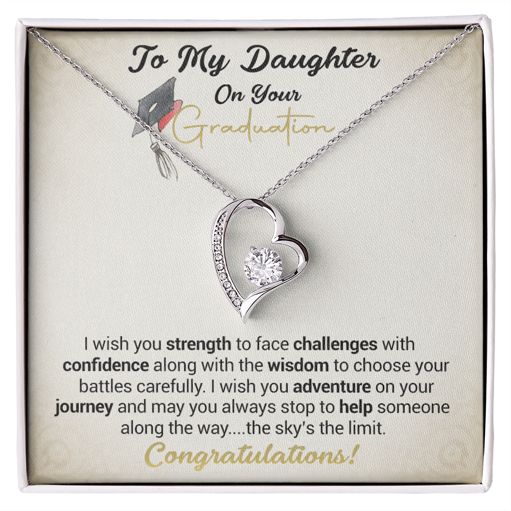 litzzy To My Daughter On Your Graduation - I Wish You Strength - Forever Love Necklace jewelry   