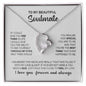 litzzy To My Beautiful Soulmate - If I Could Give You One Thing In Life - Litzzy Forever Love Necklace - To My Soulmate, Gift For Soulmate Jewelry 14k White Gold Finish Standard Box 