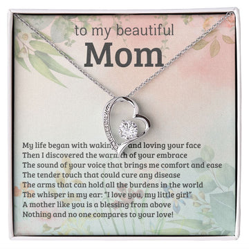litzzy Mom - A Blessing From Above - Forever Love Necklace - Litzzy Mother's Day Gifts Necklace Jewelry 14k White Gold Finish Standard Box 