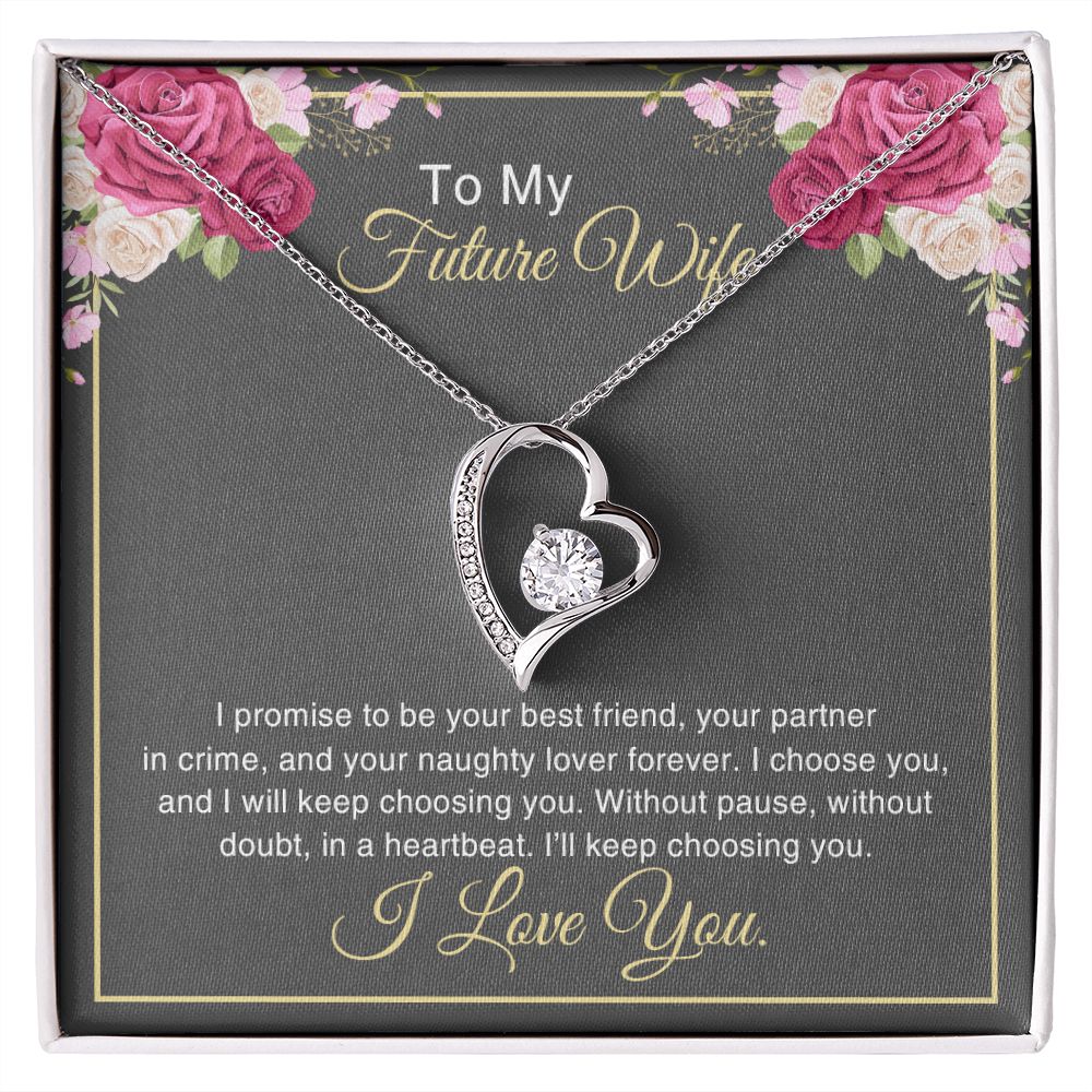 litzzy To My Future Wife - I promise to be your best friend - Forever Love Necklace - To My Future Wife, Gift For Wife SO Jewelry 14k White Gold Finish Standard Box 