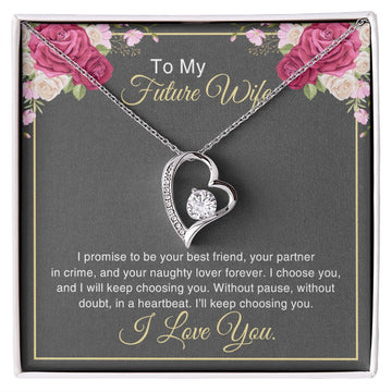 litzzy To My Future Wife - I promise to be your best friend - Forever Love Necklace - To My Future Wife, Gift For Wife SO Jewelry 14k White Gold Finish Standard Box 