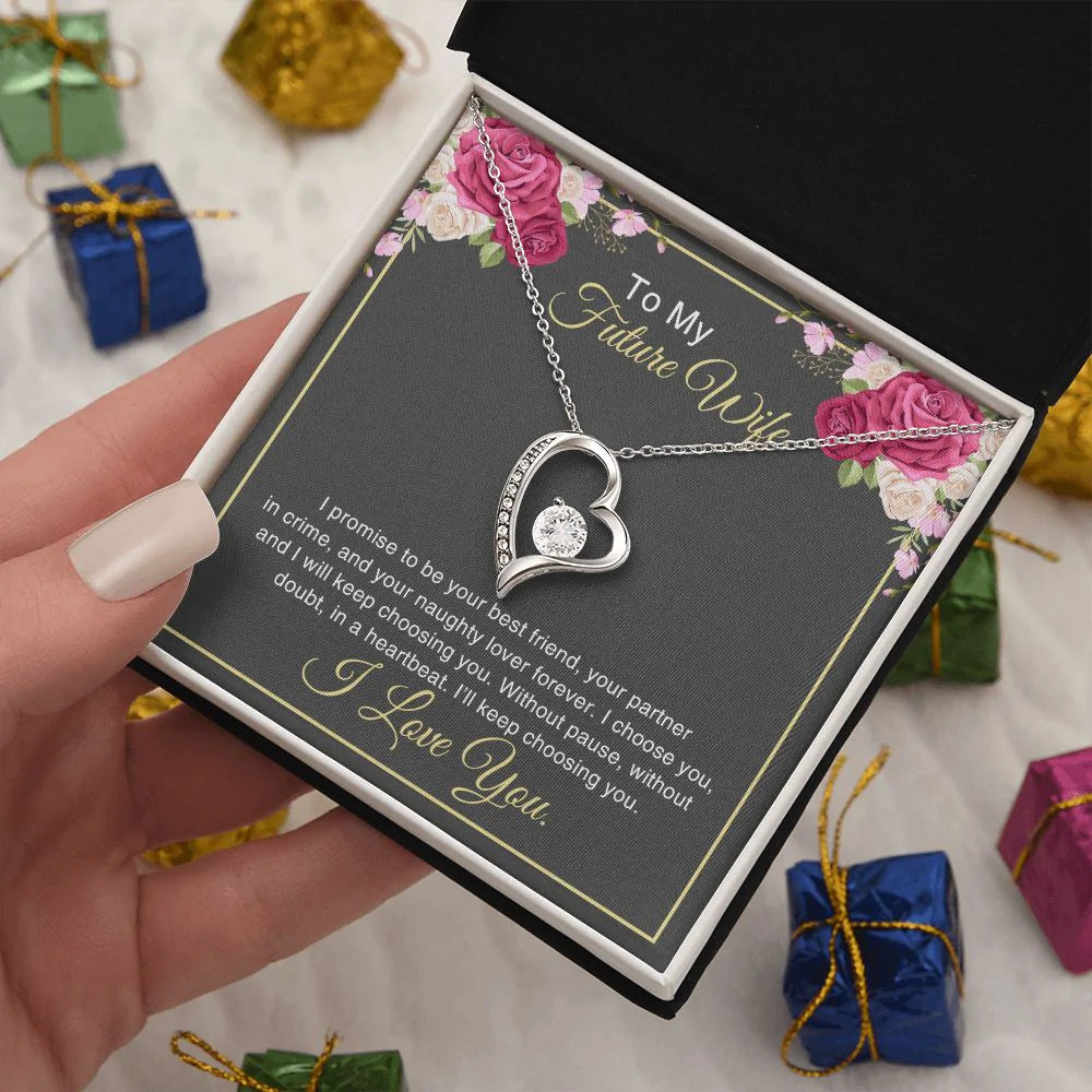 litzzy To My Future Wife - I promise to be your best friend - Forever Love Necklace - To My Future Wife, Gift For Wife SO Jewelry   