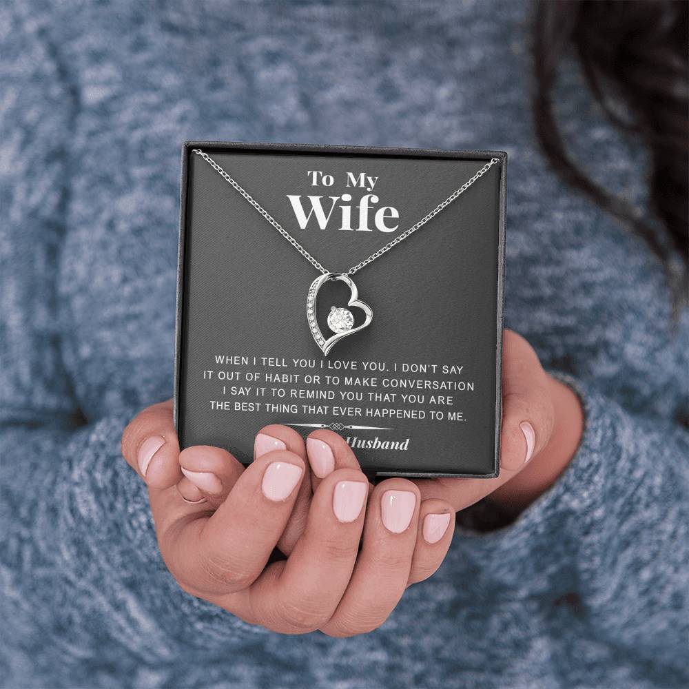 litzzy To my Wife - The best thing - Gift For Valentine, Birthday, Anniversary - Necklace Gift For Her, Wife, Girlfriend, Anniversary, Wedding, Valentine, Birthday with Message Card Jewelry   