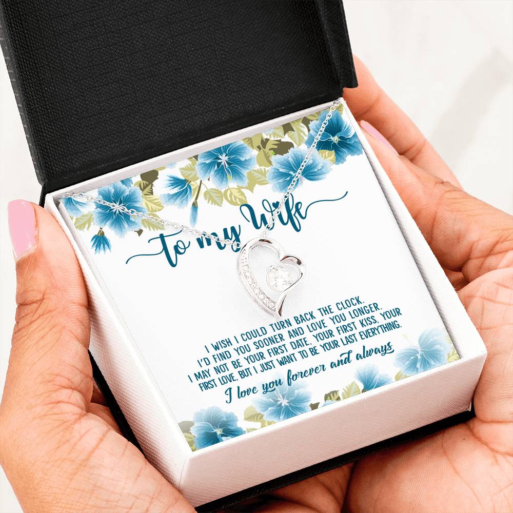 litzzy To my Wife - Birthday Anniversary or any Occasion Gifts - Necklace Gift For Wife, Girlfriend - Litzzy Forever Love Necklace Jewelry 14k White Gold Finish  