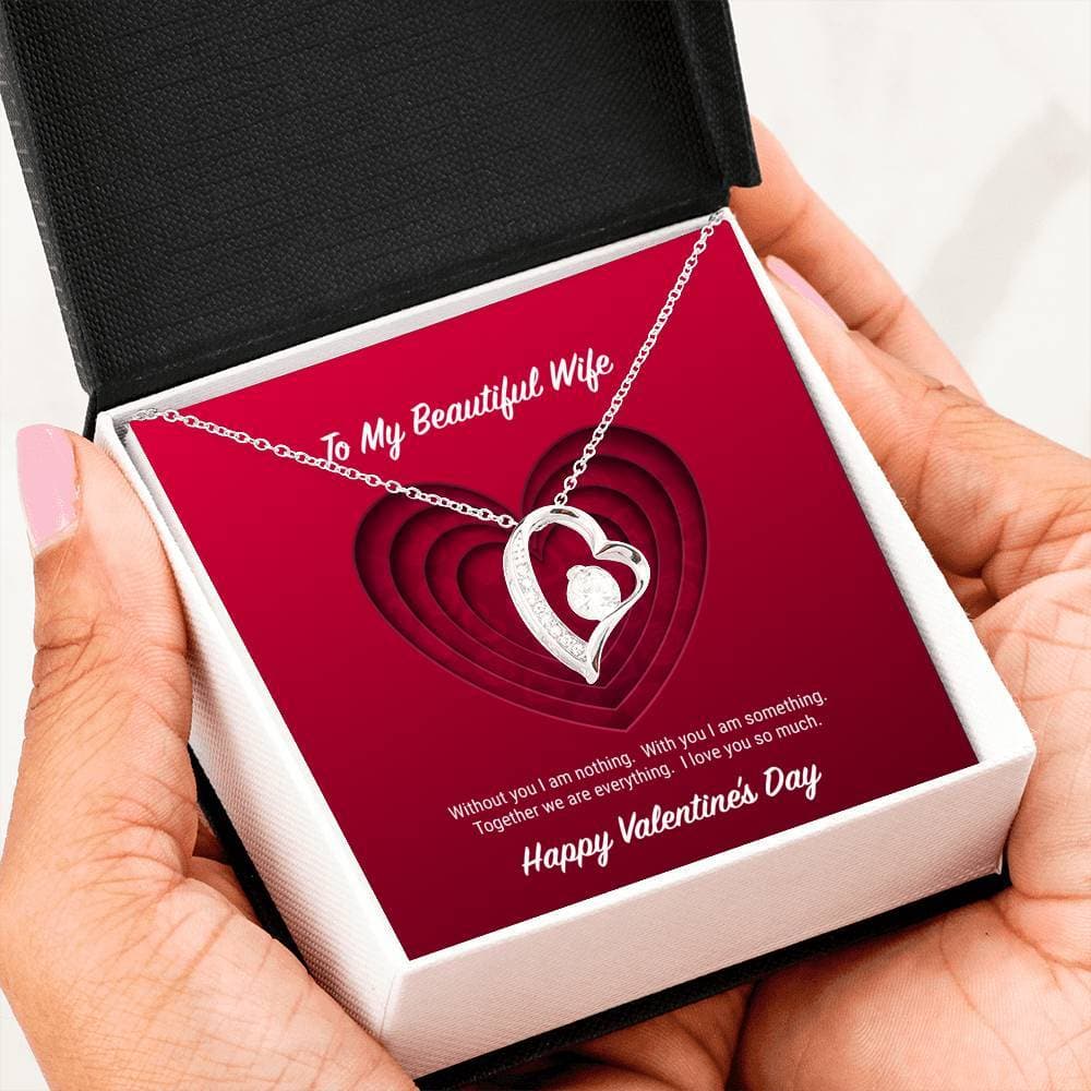 litzzy To My Beautiful Wife Valentine's Day Forever Love Necklace - Gifts For Wife Necklace Valentines Day Custom Made Romantic Gift For My Best Wife Ever Jewelry   