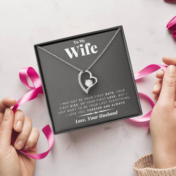 litzzy To My Wife - Last Everything - Forever Love Necklace - Necklace Gift For Her, Wife, Girlfriend, Anniversary, Wedding, Valentine, Birthday with Message Card Jewelry   